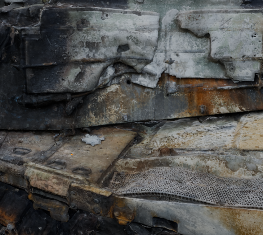 3D Scan:Left Turret Side, Impact Damage